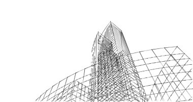 soyut mimari duvar kağıdı tasarımı, dijital konsept arkaplan