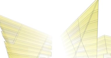 Mimari sanat konseptinde soyut çizgiler, minimum geometrik şekiller. 