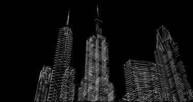 soyut mimari duvar kağıdı tasarımı, dijital konsept arkaplan