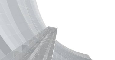 Arkaplanda mimari bina 3d illüstrasyon