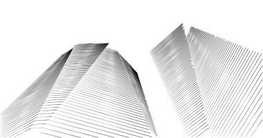 Arkaplanda mimari bina 3d illüstrasyon