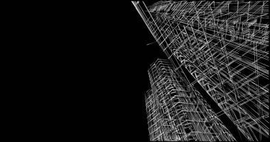 Mimari sanat konseptinde soyut çizgiler, minimum geometrik şekiller. 