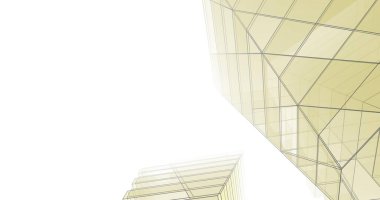 Mimari sanat konseptinde soyut çizgiler, minimum geometrik şekiller. 