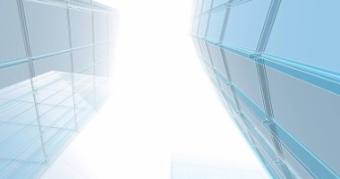 Arkaplanda mimari bina 3d illüstrasyon