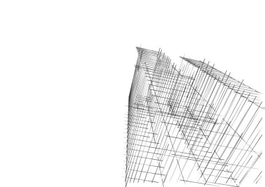 Mimari sanat konseptinde soyut çizgiler, minimum geometrik şekiller. 