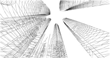 soyut mimari duvar kağıdı tasarımı, dijital konsept arkaplan