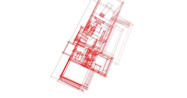 Mimari sanat konseptinde soyut çizgiler, minimum geometrik şekiller. 