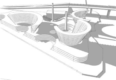 soyut mimari duvar kağıdı tasarımı, dijital konsept arkaplan