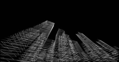 soyut mimari duvar kağıdı tasarımı, dijital konsept arkaplan