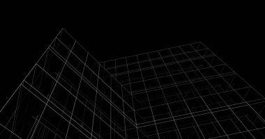 Mimari sanat konseptinde soyut çizgiler, minimum geometrik şekiller. 