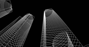 soyut mimari duvar kağıdı tasarımı, dijital konsept arkaplan