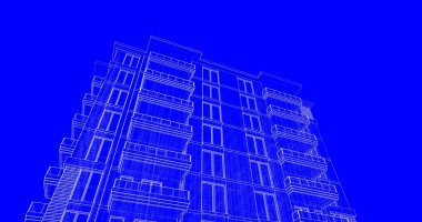 soyut mimari duvar kağıdı tasarımı, dijital konsept arkaplan