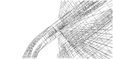 Mimari sanat konseptinde soyut çizgiler, minimum geometrik şekiller. 