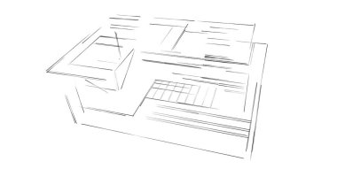 Arkaplanda mimari bina 3d illüstrasyon