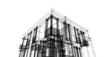 soyut mimari duvar kağıdı tasarımı, dijital konsept arkaplan
