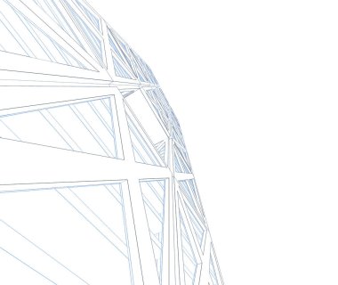 Mimari sanat konseptinde soyut çizgiler, minimum geometrik şekiller. 