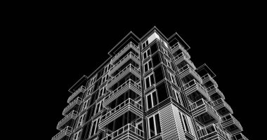 soyut mimari duvar kağıdı tasarımı, dijital konsept arkaplan