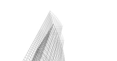 Mimari sanat konseptinde soyut çizgiler, minimum geometrik şekiller. 