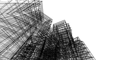 soyut mimari duvar kağıdı tasarımı, dijital konsept arkaplan