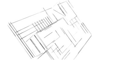 Mimari sanat konseptinde soyut çizgiler, minimum geometrik şekiller. 