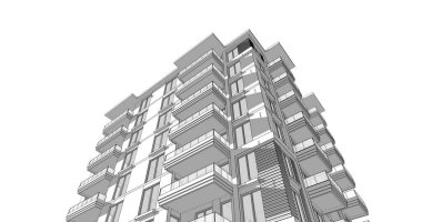 soyut mimari duvar kağıdı tasarımı, dijital konsept arkaplan