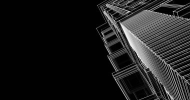 soyut mimari duvar kağıdı tasarımı, dijital konsept arkaplan