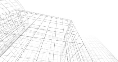 Mimari sanat konseptinde soyut çizgiler, minimum geometrik şekiller. 