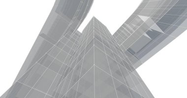 Mimari sanat konseptinde soyut çizgiler, minimum geometrik şekiller. 