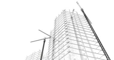 soyut mimari duvar kağıdı tasarımı, dijital konsept arkaplan