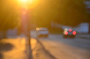 Bulanık şehir. Renkli soyut arkaplan