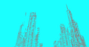 Mimari sanat konseptinde soyut çizgiler, minimum geometrik şekiller. 