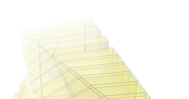 Mimari sanat konseptinde soyut çizgiler, minimum geometrik şekiller. 