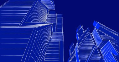 minimal geometrik şekiller, mimari çizgiler