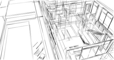 soyut mimari duvar kağıdı tasarımı, dijital konsept arkaplan