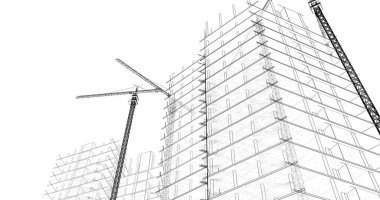 soyut mimari duvar kağıdı tasarımı, dijital konsept arkaplan