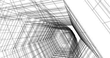 Arkaplanda mimari bina 3d illüstrasyon