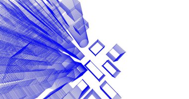 Arkaplanda mimari bina 3d illüstrasyon