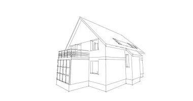 Mimari sanat konseptinde soyut çizgiler, minimum geometrik şekiller. 