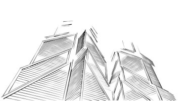 eskiz sanatı, geometrik mimari binalar tasarımı