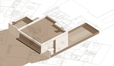 soyut mimari duvar kağıdı tasarımı, dijital konsept arkaplan
