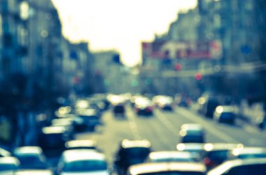 Bulanık şehir. Renkli soyut arkaplan