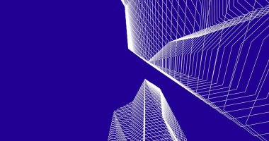 Mimari sanat konseptinde soyut çizgiler, minimum geometrik şekiller. 