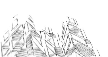 eskiz sanatı, geometrik mimari binalar tasarımı