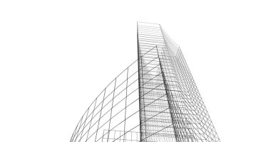 Mimari sanat konseptinde soyut çizgiler, minimum geometrik şekiller. 