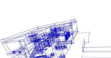 Mimari sanat konseptinde soyut çizgiler, minimum geometrik şekiller. 