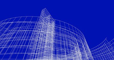 Mimari sanat konseptinde soyut çizgiler, minimum geometrik şekiller. 