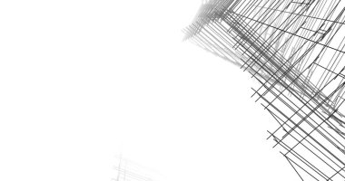 Mimari sanat konseptinde soyut çizgiler, minimum geometrik şekiller. 