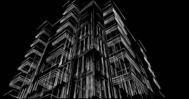 soyut mimari duvar kağıdı tasarımı, dijital konsept arkaplan