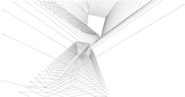 Mimari sanat konseptinde soyut çizgiler, minimum geometrik şekiller. 