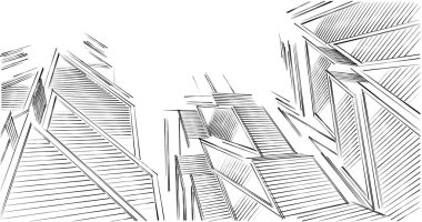 eskiz sanatı, geometrik mimari binalar tasarımı